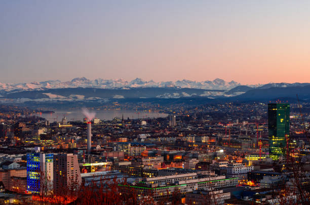istock Zurich city overlook at sunset 1133193518