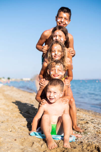 Children playing at the beach