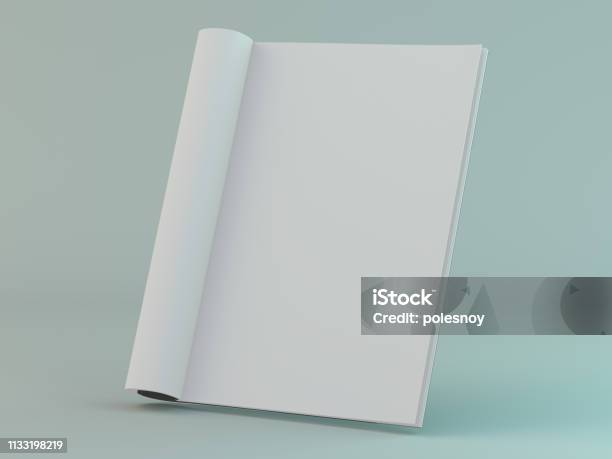 Blank Page Or Notepad For Mockup Or Simulations 3d Stock Photo - Download Image Now