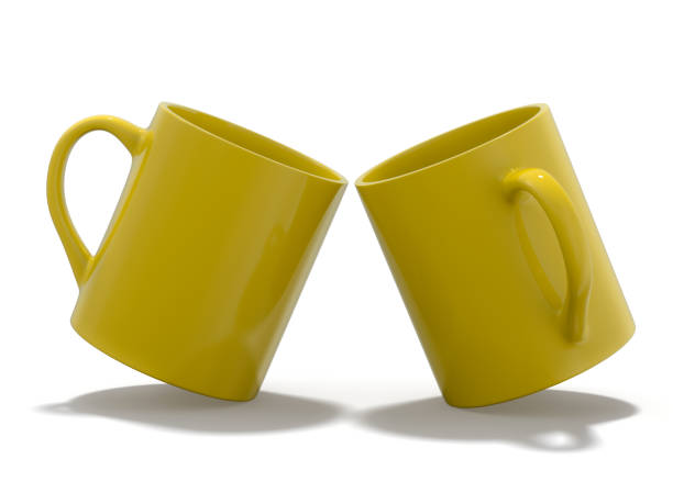 istock Yellow mug Mockup standing on the surface. 3D 1133198238