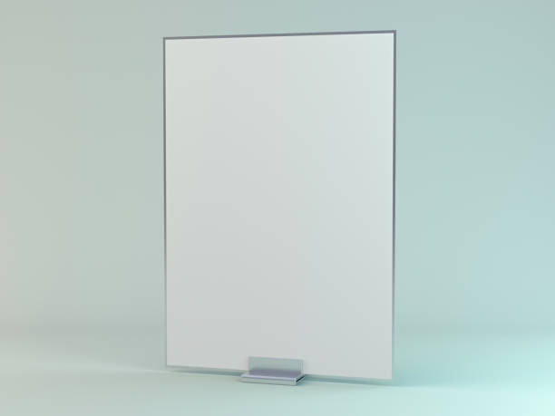 istock Stand for booklets with white sheets of paper. Mockup. 3D 1133198251