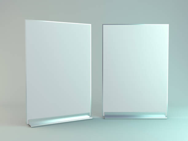 istock Stand for booklets with white sheets of paper. Mockup. 3D 1133198252
