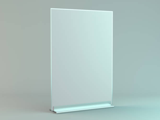 istock Stand for booklets with white sheets of paper. Mockup. 3D 1133198253