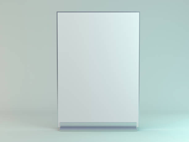 istock Stand for booklets with white sheets of paper. Mockup. 3D 1133198255