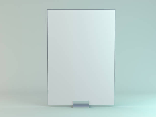 istock Stand for booklets with white sheets of paper. Mockup. 3D 1133198263