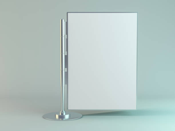 istock Stand for booklets with white sheets of paper. Mockup. 3D 1133198272
