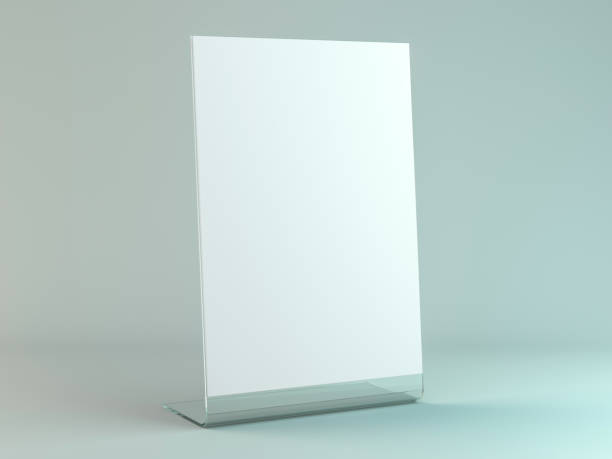istock Stand for booklets with white sheets of paper. Mockup. 3D 1133198273