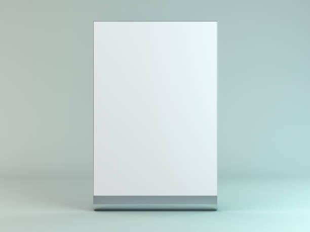 istock Stand for booklets with white sheets of paper. Mockup. 3D 1133198278
