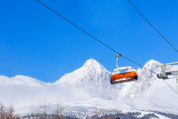 istock Chair lifts on the mountains 1133198638