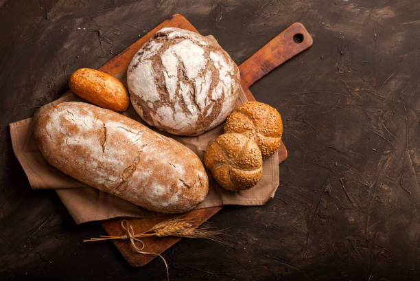 istock Assortment of baked goods on dark background 1133202525