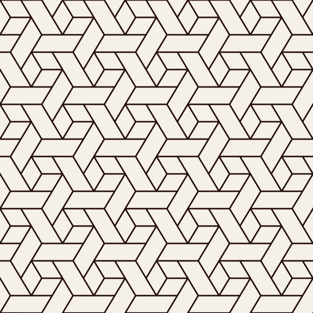 Seamless Geometric Pattern Seamless. Colors easily changed. woven stock illustrations