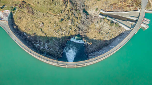 istock Aerial view of dam 1133204325