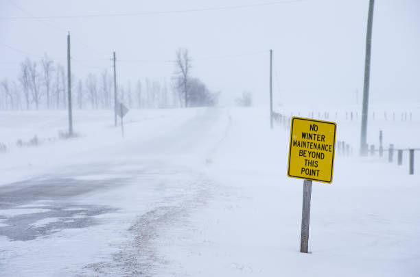 istock No Winter Maintenance Road in Winter 1133206041