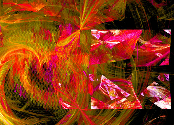 istock Abstract illustration of a fractal pattern on black background 1133206198