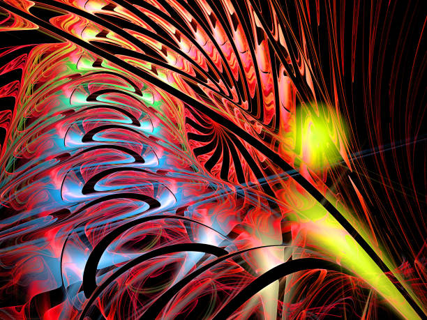 istock Abstract illustration of a fractal spiral pattern on black background 1133210366