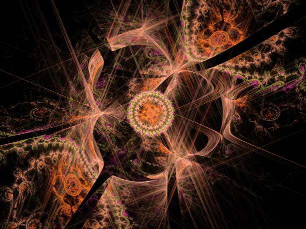 istock Abstract illustration of a fractal pattern on black background 1133210437