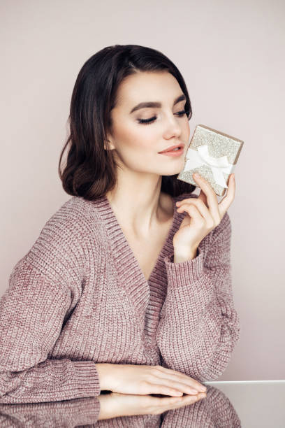 istock Beautiful woman with present 1133213182