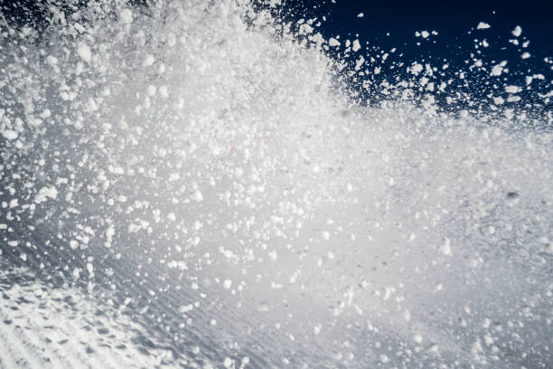 splashing snow avalanch danger inside avalanche snow splashing spraying inside of snowslip snowslide snow masses avalanche stock pictures, royalty-free photos & images
