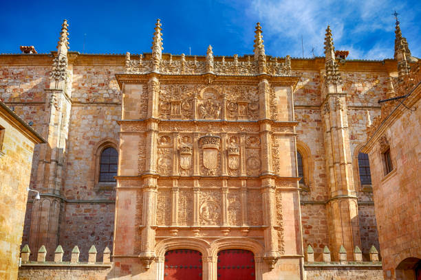 The facade of the University of Salamanca in Spain was built in the 1500s.  The university is the oldest in Spain and third oldest in the world.