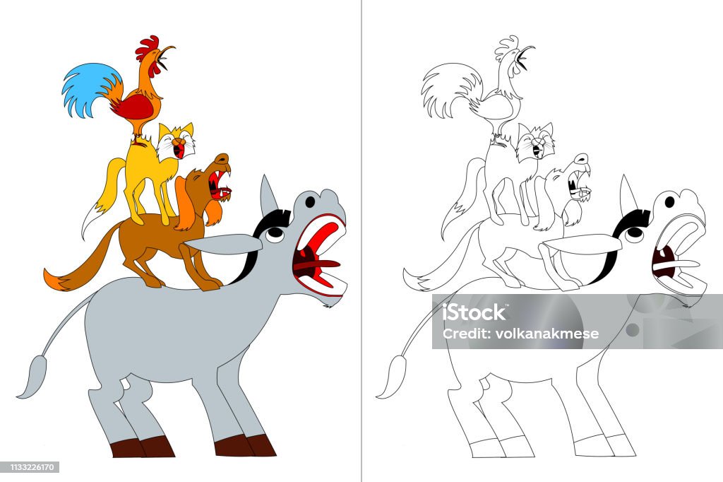 Ilustración de Bremen Músicos Fable Libro Para Colorear y más Vectores Libres de Derechos de Burro - Animal - Burro - Animal, Perro, Actividad - iStock Ilustración de Bremen Músicos Fable Libro Para Colorear y más Vectores Libres de Derechos de Burro - Animal - Burro - Animal, Perro, Actividad - iStock