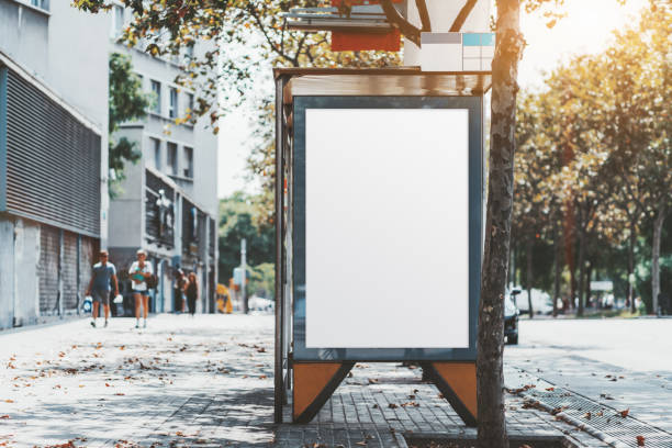 istock A blank ad poster mockup on bus stop 1133229176