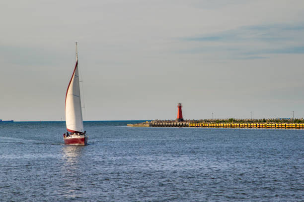 istock A sailboat heading to the port 1133232697