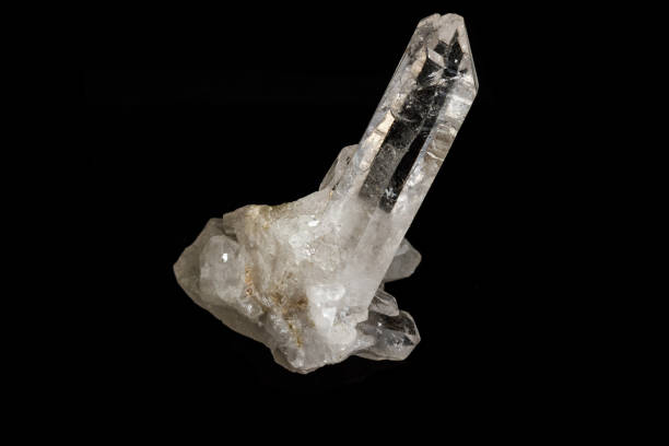 istock Macro mineral stone rhinestone, rock crystal on a black background 1133232857