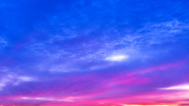 istock colorful sunset on sky, color gradient from blue changed to violet and orange 1133236724