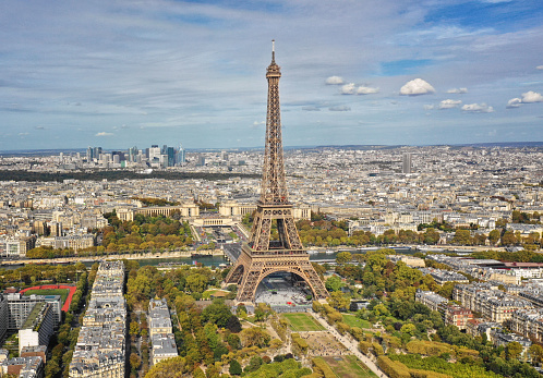 paris aerial view skyline