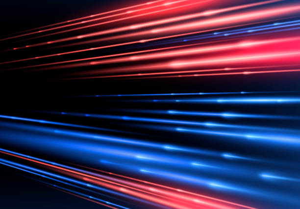 Sparkling blurry trail with imitation of movement and speed. Light effect Sparkling blurry trail with imitation of movement and speed. Supersonic dynamic background. Light effect car street blue night stock illustrations
