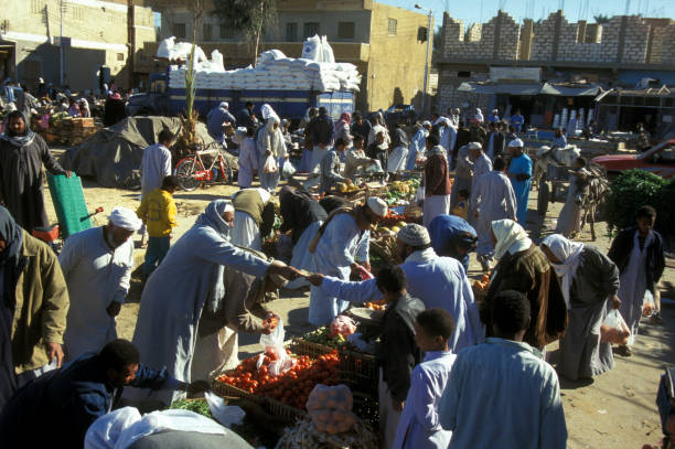 the market the old town of the Oasis and village of Siwa in the lybian or western desert of Egypt in north africa