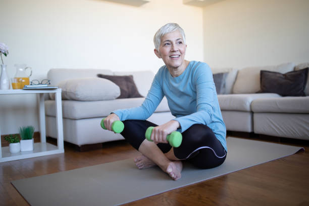 istock Beautiful senior woman exercising 1133254479