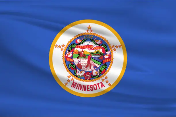 Vector illustration of Minnesota Waving Flag