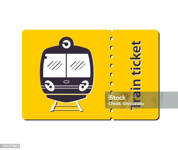 Train Ticket Vector Stock Illustration - Download Image Now - Train Ticket, Arrival, Arrival Departure Board