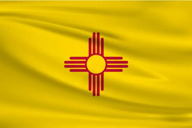 Vector illustration of New Mexico Waving Flag