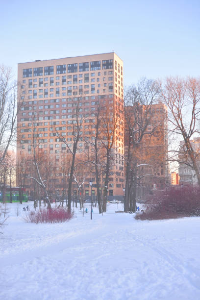 istock City park at winter evening. 1133281055