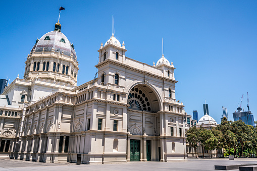3rd January 2019, Melbourne Australia : Scenic view of the Royal Exhibition Building north side a world heritage site in Melbourne Victoria Australia