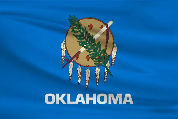 Vector illustration of Oklahoma Waving Flag