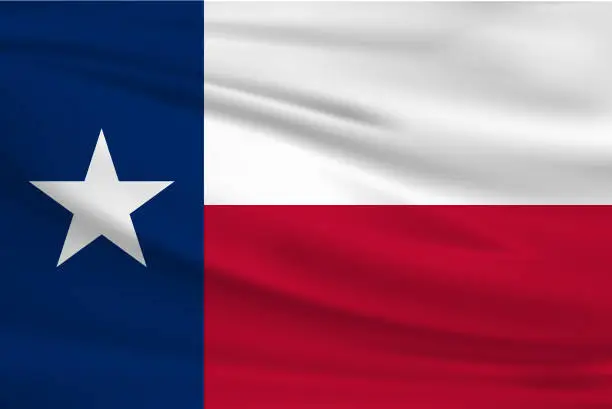 Vector illustration of Texas Waving Flag