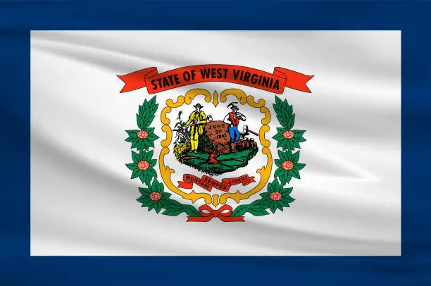 Vector illustration of West Virginia Waving Flag