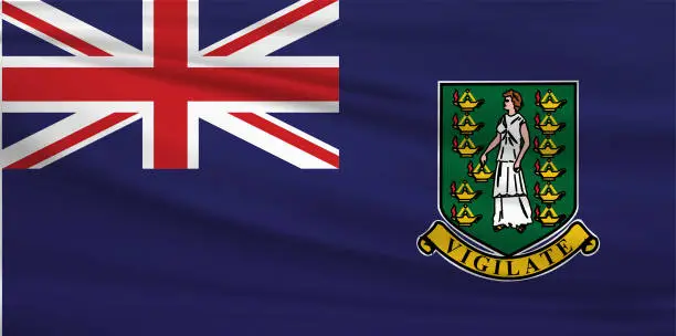 Vector illustration of British Virgin Island Waving Flag