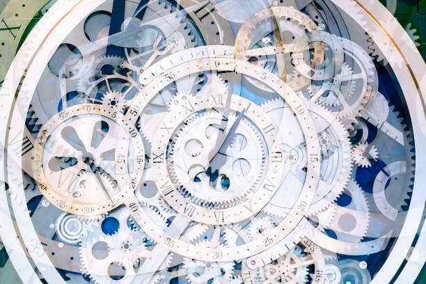 istock Clock gear, industrial material digital production 1133296989