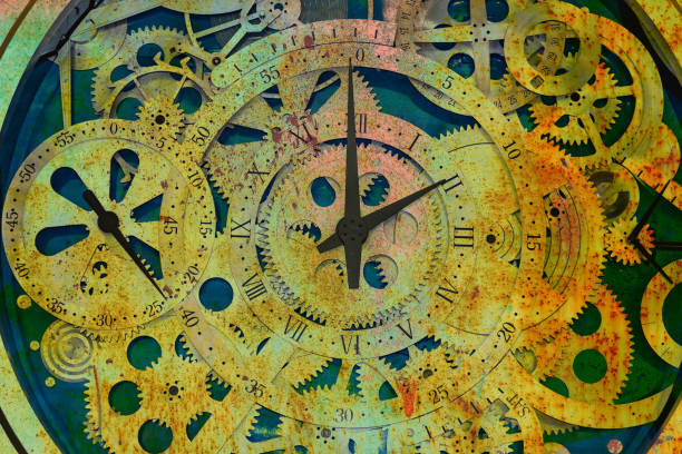 istock Clock gear, industrial material digital production 1133298322