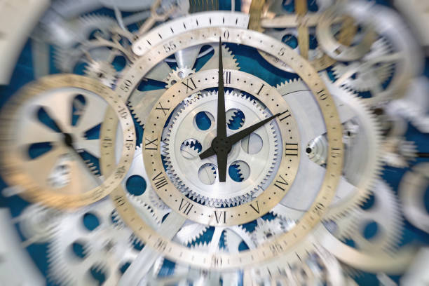 istock Clock gear, industrial material digital production 1133298484