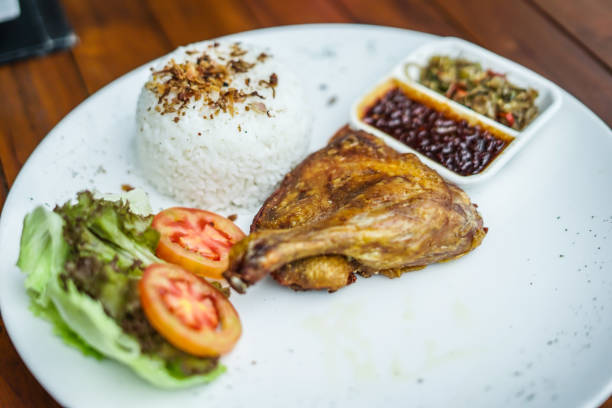 istock Traditional Fried Duck with Steamed Rice 1133301074