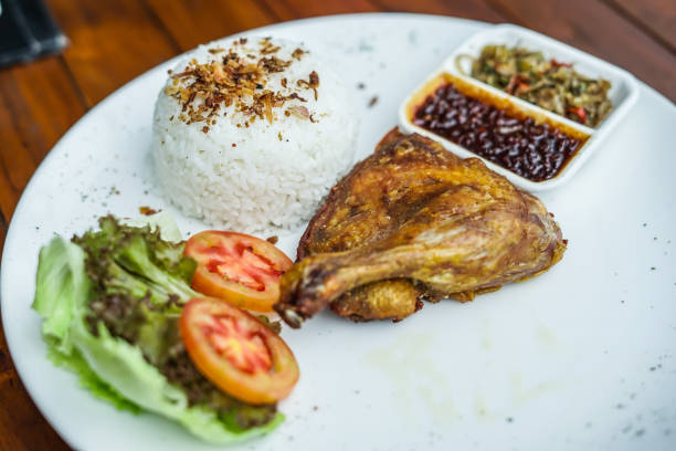 istock Traditional Fried Duck with Steamed Rice 1133301603