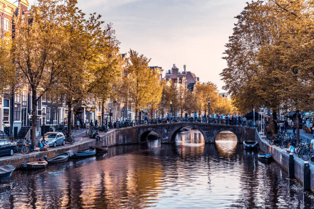 istock Typical Dutch Houses and Houseboat 1133303014