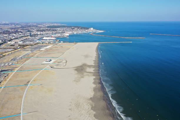 Kashima-nada that I took the aerial image The place of shooting is Oarai-machi, Ibaraki Prefecture ibaraki prefecture stock pictures, royalty-free photos & images