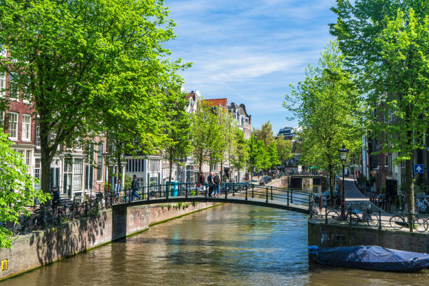 istock Typical Dutch Houses and Houseboat 1133306523