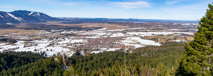 A Panoramic picture of Ohlstadt in Upper Bavaria